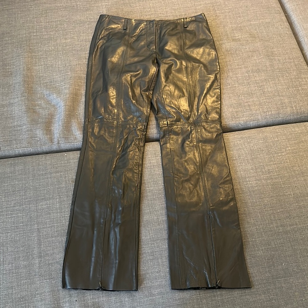 Vintage Y2K Guess Low Rise Black Leather Pants 31” waist